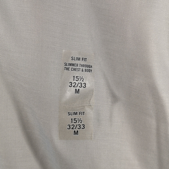 NWT Calvin Klein Men's Dress Shirt, Size 15.5 32/33 Medium, Slim, Light Grey - Picture 3 of 5